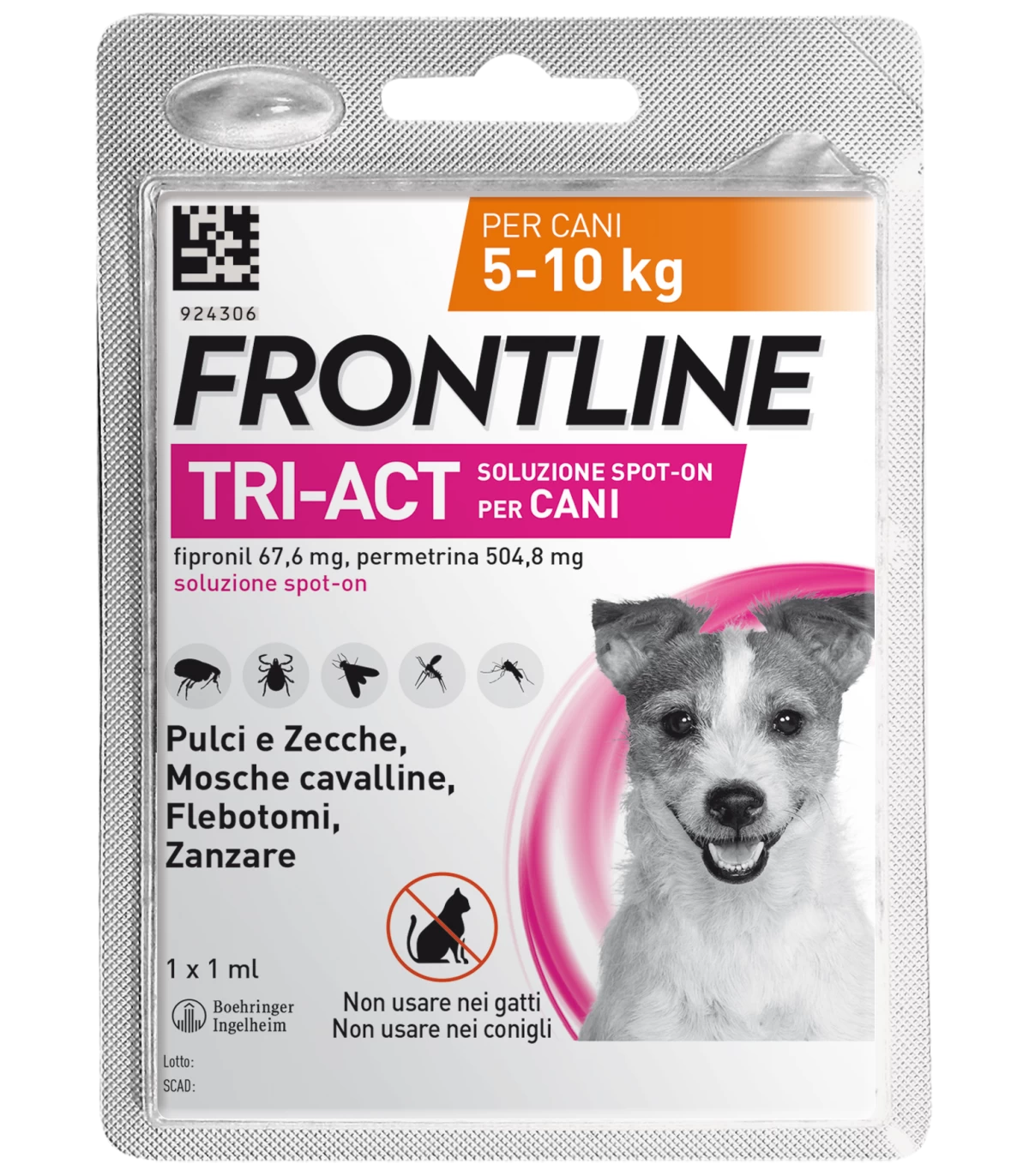 FRONTLINE TRI-ACT*1PIP 5-10KG - Farmafamily.it