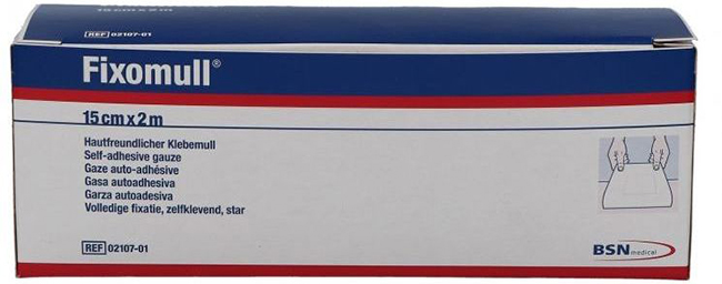 FASCIA AUTOADESIVA IPOALLERGENICA FISSAGGIO SU AMPIA SUPERFICIE FIXOMULL. SUPPORTO IN GARZA DI VISCOSA COLORE BIANCO MASSA IN POLICARBONATO SENZA RESINE E GOMME NATURALI. 15X1000CM - Farmafamily.it