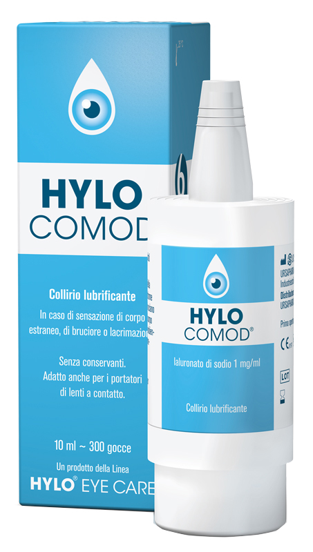 HYLO-COMOD GOCCE OCULARI IALURONATO DI SODIO 0,1%  FLACONCINO 10 ML - Farmafamily.it
