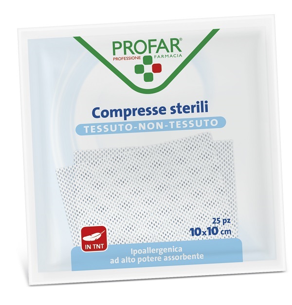 COMPRESSE IN TESSUTO NON TESSUTO 10 X 10 CM 25 PEZZI PROFAR - Farmafamily.it