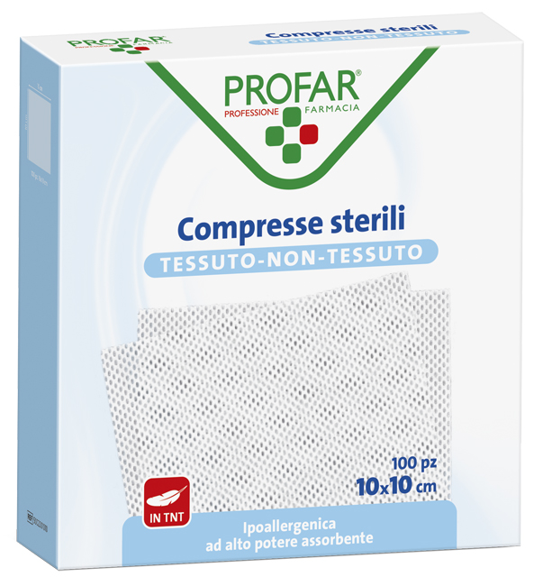 COMPRESSE IN TESSUTO NON TESSUTO 10 X 10 CM 100 PEZZI PROFAR - Farmafamily.it