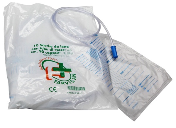 SACCA PER URINA LETTO MONOUSO NON STERILE 2000 ML TUBO 90 CMVALVOLA ANTIREFLUSSO SENZA RUBINETTO DI SCARICO - Farmafamily.it