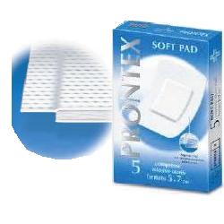 GARZA PRONTEX SOFT PAD COMPRESSA 5X7 CM 5 PEZZI - Farmafamily.it