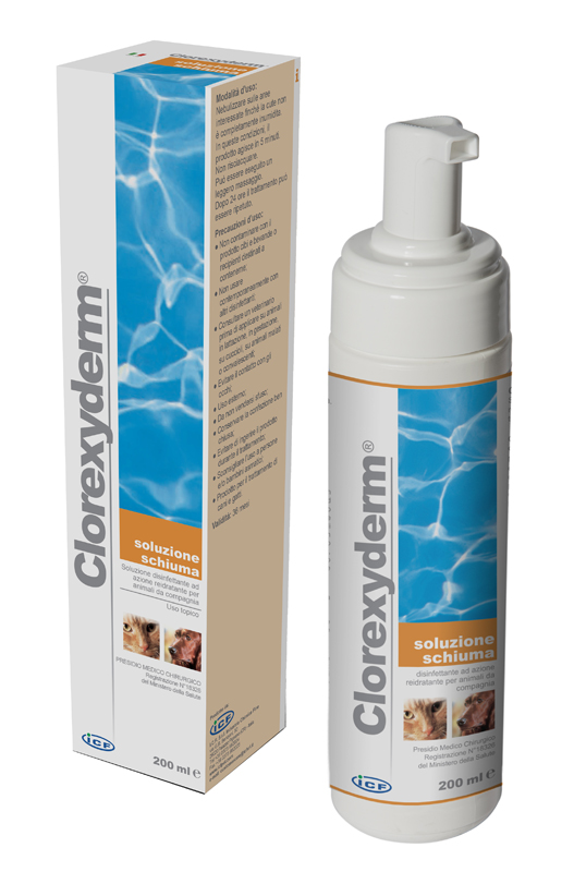 CLOREXYDERM SOLUZIONE SCHIUMA 200 ML - Farmafamily.it
