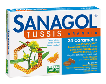 SANAGOL TUSSIS ARANCIA 24 CARAMELLE - Farmafamily.it