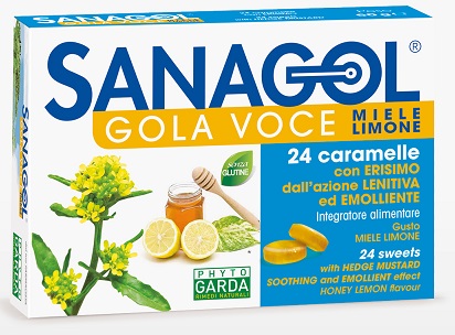 SANAGOL GOLA VOCE MIELE LIMONE 24 CARAMELLE - Farmafamily.it