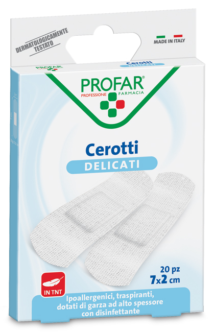 CEROTTO TESSUTO NON TESSUTO DELICATO MEDI 7X2 CM 20 PEZZI PROFAR - Farmafamily.it