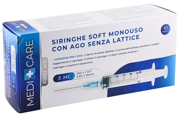 SIRINGA SOFT CAPACITA' 5ML AGO GAUGE 23 CONFEZIONE 10 PEZZI GAMMADIS - Farmafamily.it