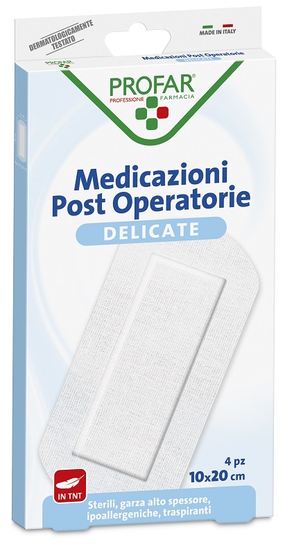 MEDICAZIONE POST OPERATORIA STERILE GARZA ANTIADERENTE 10X20 CM 4 PEZZI PROFAR - Farmafamily.it