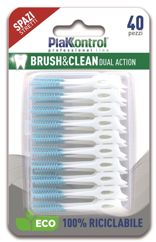 PLAKKONTROL BRUSH & CLEAN SCOVOLINI SPAZI STRETTI 40 PEZZI - Farmafamily.it
