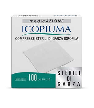 ICOPIUMA GARZA COMPRESSA IDROFILA 10X10CM 100 PEZZI - Farmafamily.it