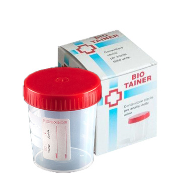 CONTENITORE PER URINA BIO TAINER GRADUATO CON SUPERFICIE DI SCRITTURA CON TAPPO A VITE CAPACITA' 120ML 1 PEZZO - Farmafamily.it