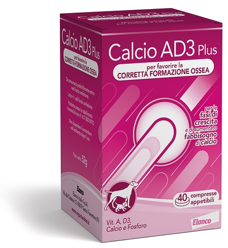 CALCIO AD3 PLUS 40 COMPRESSE APPETIBILI - Farmafamily.it