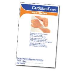 MEDICAZIONE CUTIPLAST STERIL ADESIVA SUPPORTO IN TNT ADESIVO POLIACRILATO IPOLLERGENICO TAMPONE NON ADERENTE 7,2X5 CM 5 PEZZI - Farmafamily.it