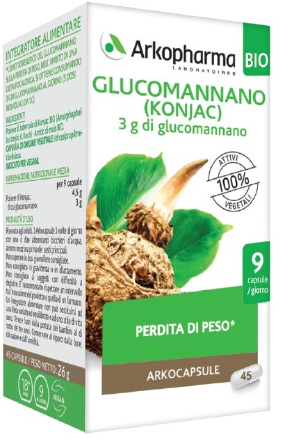 ARKO CAPSULE GLUCOMANNANO BIO 45 CAPSULE - Farmafamily.it