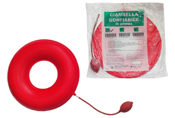 CIAMBELLA GONFIABILE PER INVALIDI IN GOMMA ROSSA TEAM DELUXE CON POMPA 40CM DIAMETRO - Farmafamily.it