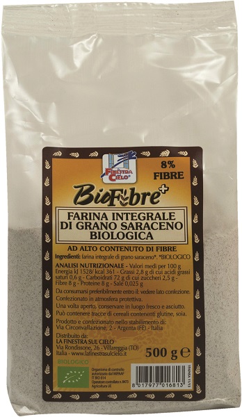 FSC BIOFIBRE+ FARINA INTEGRALE DI GRANO SARACENO BIO AD ALTO CONTENUTO DI FIBRA 500 G - Farmafamily.it