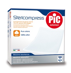 GARZA COMPRESSA IDROFILA PIC 10X10CM 4 STRATI 2 BUSTE 25 PEZZI FUSTELLA - Farmafamily.it