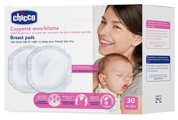 CHICCO COPPETTA ASSORBILATTE ANTIBATTERICA 30 PEZZI - Farmafamily.it
