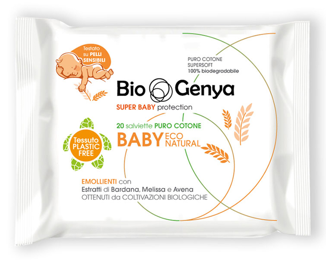 BIOGENYA ECO NATURAL SALVIETTINA BABY COTONE 20 PEZZI - Farmafamily.it