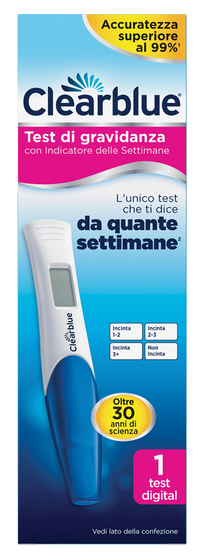 TEST DI GRAVIDANZA CLEARBLUE CON INDICATORE DELLE SETTIMANE 1 PEZZO - Farmafamily.it