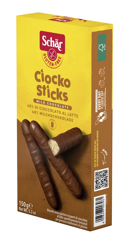 SCHAR CIOCKO STICK RICOPERTI DI CIOCCOLATO AL LATTE 150 G - Farmafamily.it
