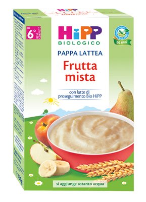 HIPP BIO PAPPA LATTEA FRUTTA MISTA 250 G - Farmafamily.it