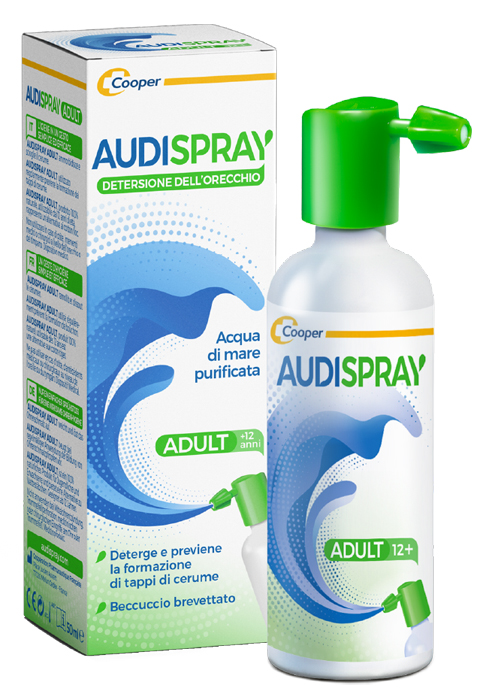 AUDISPRAY ADULTI SOLUZIONE DI ACQUA DI MARE IPERTONICA SPRAY SENZA GAS DETERSIONE ORECCHIO 50ML - Farmafamily.it