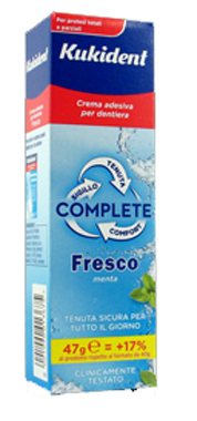 KUKIDENT COMPLETE FRESCO CREMA ADESIVA PER PROTESI DENTARIE 47 G - Farmafamily.it