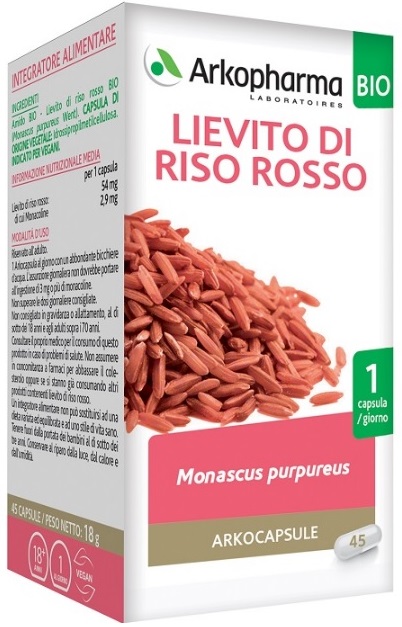 ARKO CAPSULE LIEVITO RISO ROSSO 45 CAPSULE BIO - Farmafamily.it