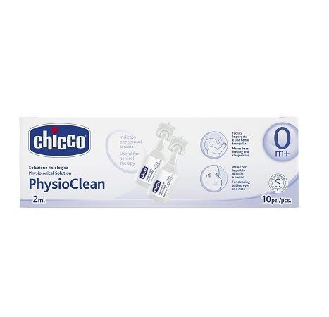 CHICCO PHYSIOCLEAN SOLUZIONE FISIOLOGICA 10 FLACONCINI 2 ML - Farmafamily.it