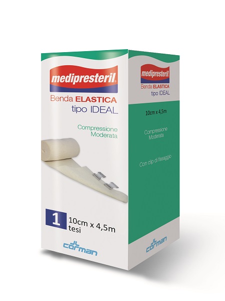BENDA ELASTICA MEDIPRESTERIL IDEAL COMPRESSIONE MODERATA M4,5X10CM TESI - Farmafamily.it