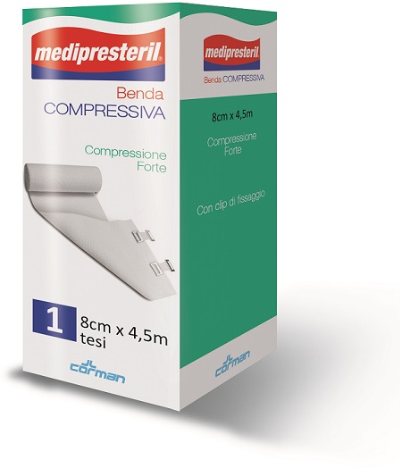 BENDA MEDIPRESTERIL COMPRESSIONE FORTE M4,5X8CM TESI - Farmafamily.it