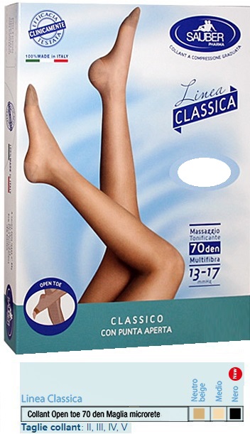 SAUBER COLLANT OPEN TOE MAGLIA MICRORETE 70 DEN COLORE MEDIO 3 LINEA CLASSICA - Farmafamily.it
