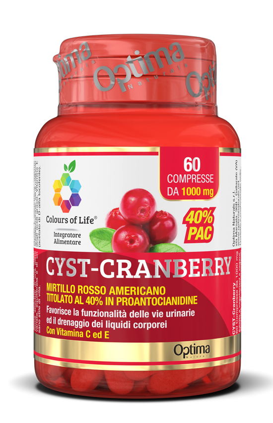 COLOURS OF LIFE CYST-CRANBERRY CON VITAMINA C E 60 COMPRESSE 1000 MG - Farmafamily.it