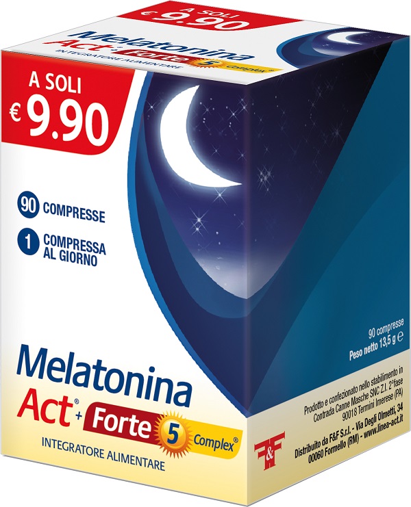MELATONINA ACT+FORTE 5 COMPLEX 90 COMPRESSE - Farmafamily.it