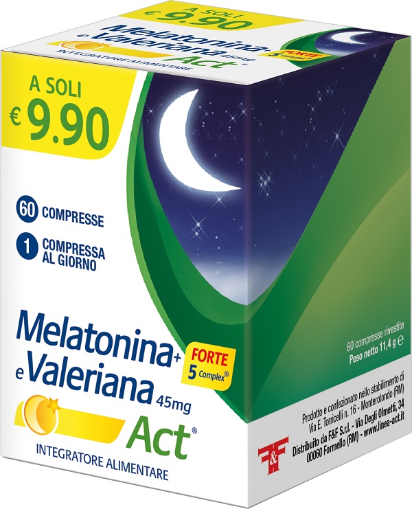 MELATONINA+FORTE 5 COMPLEX E VALERIANA ACT 60 COMPRESSE - Farmafamily.it