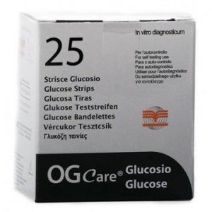 STRISCE MISURAZIONE GLICEMIA OGCARE 25 PEZZI - Farmafamily.it