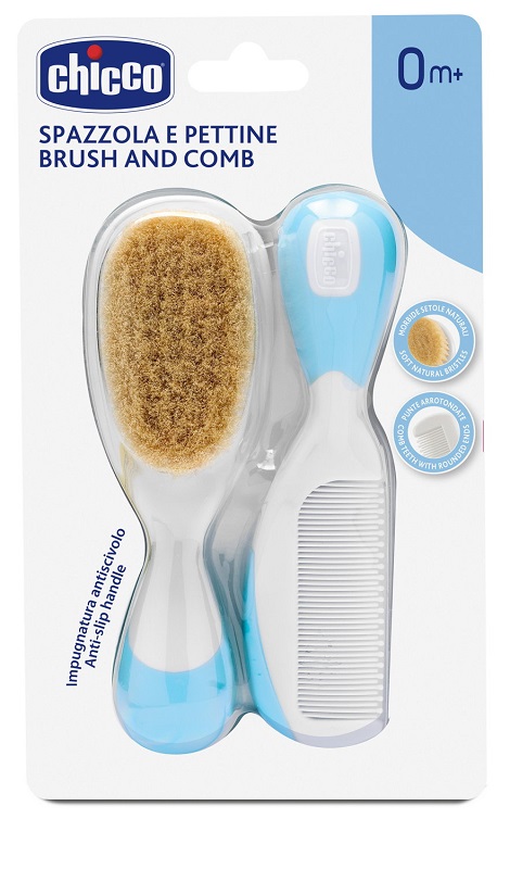 CHICCO SPAZZOLA + PETTINE AZZURRO - Farmafamily.it