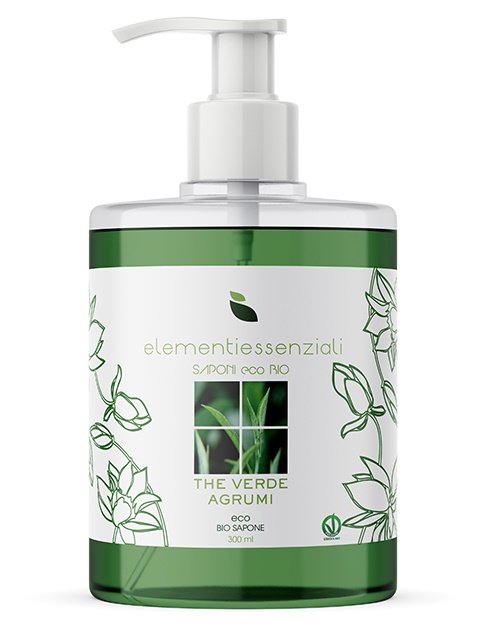 ELEMENTIESSENZIALI SAPONE ECO BIO THE VERDE AGRUMI 300ML - Farmafamily.it