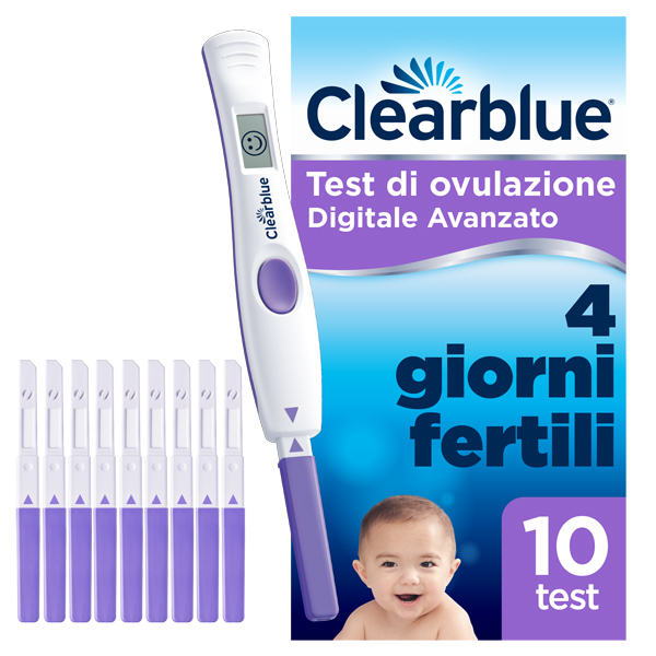 TEST DI OVULAZIONE CLEARBLUE DIGITALE AVANZATO 10 PEZZI - Farmafamily.it