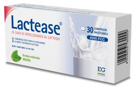 LACTEASE 4500 FCC AROMA MENTA 30 COMPRESSE MASTICABILI - Farmafamily.it