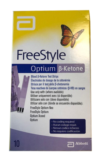 STRISCE MISURAZIONE CHETONEMIA OPTIUM BETA KETONE 10 PEZZI - Farmafamily.it