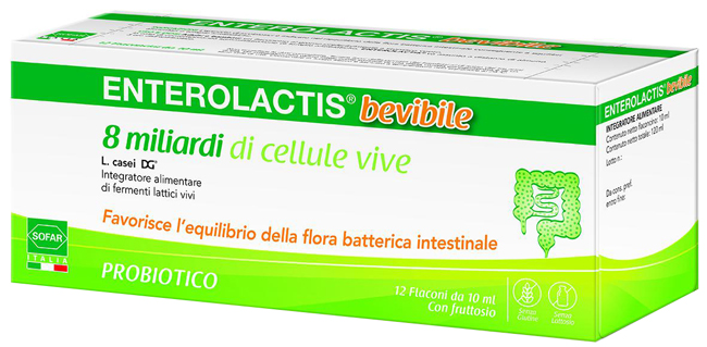 ENTEROLACTIS BEVIBILE 12 FLACONCINI DA 10 ML SOFAR - Farmafamily.it