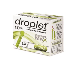LANCETTE PUNGIDITO DROPLET COMFORT MAX GAUGE 33 25 PEZZI - Farmafamily.it