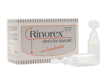 FIALA PER DOCCIA NASALE RINOREX BICARBONATO 15 FIALE 5 ML - Farmafamily.it