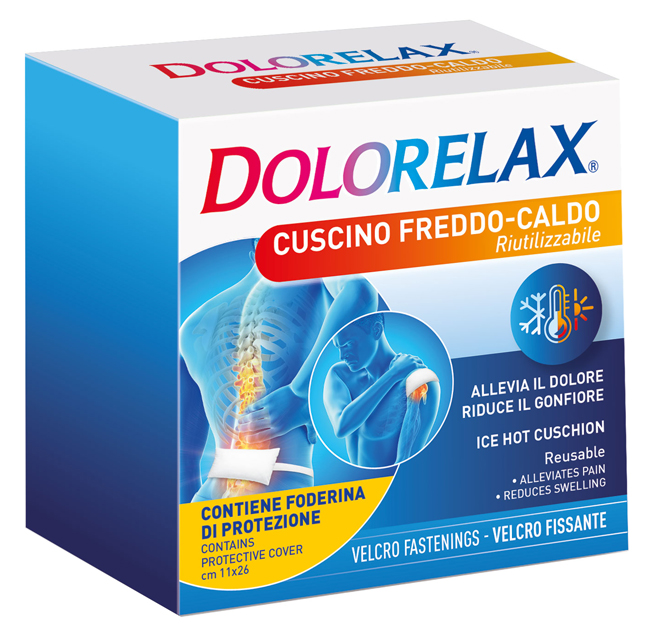 DOLORELAX ICE HOT CUSCINO RIUTILIZZABILE CON VELCRO FISSANTE 11X26 CM - Farmafamily.it