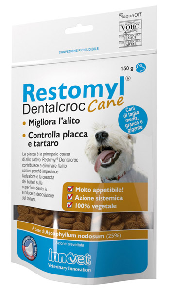 RESTOMYL DENTALCROC CANI TAGLIA MEDIA GRANDE E GIGANTE BUSTA 150 G - Farmafamily.it