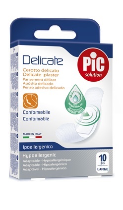 CEROTTO PIC DELICATE 25X72 MM ANTIBATTERICO 10 PEZZI - Farmafamily.it