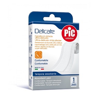 CEROTTO PIC DELICATE STRISCIA BIANCA CON TAMPONE ANTIBATTERICO CM 8X0,5 M - Farmafamily.it